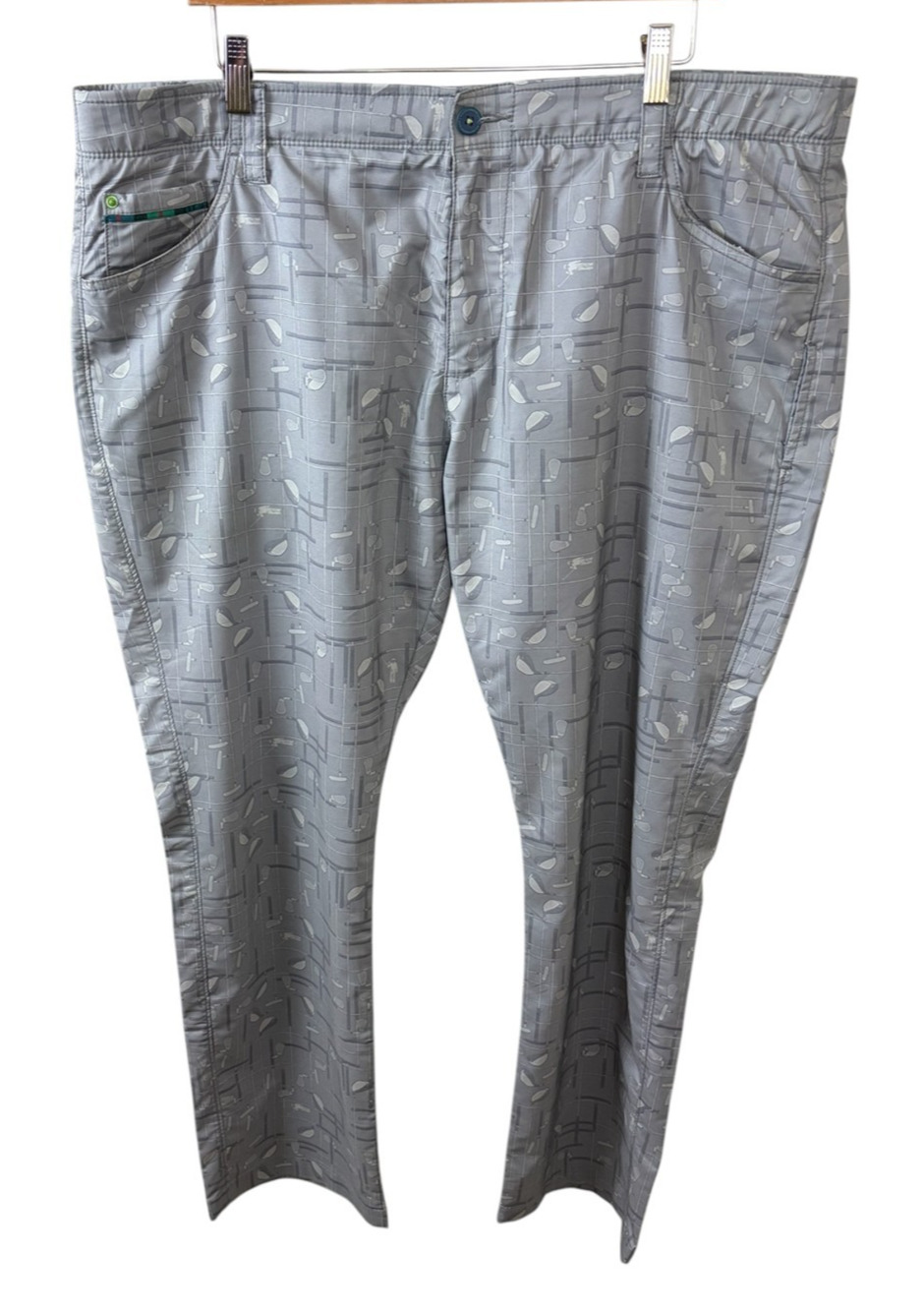 William Murray 40x32 Grey Golf Club Print Straight Fit Pants Performance Golf